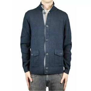 Canterbury of New Zealand M Mens Blue Button up Cardigan Sweater Academia $168